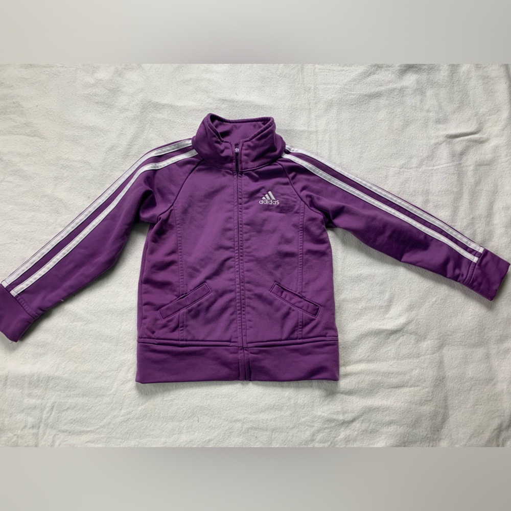 Adidas zip up jacket girl toddler size 2T purple